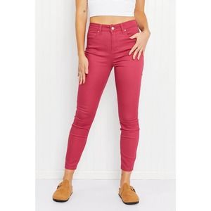 Walk the Line Full Size High Rise Skinny Jeans in Rose